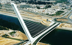 Aerial view of the bridge