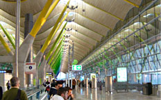 Interior view of the terminal at Barajas airport, Madrid, Spain