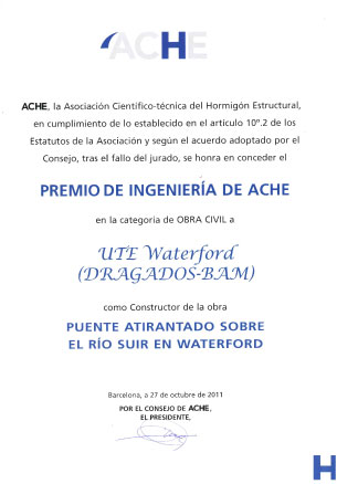 ENGINEERING AWARD. CIVIL WORKS. BRIDGE OF WATERFORD