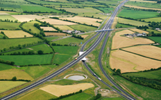 Aerial view of Portlaoise Motorway (M7/M8), Ireland